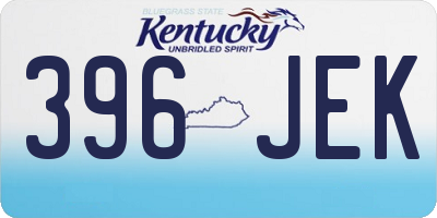 KY license plate 396JEK