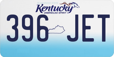 KY license plate 396JET