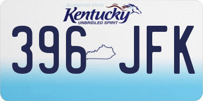 KY license plate 396JFK