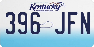 KY license plate 396JFN