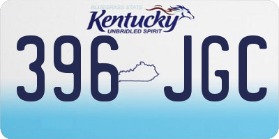 KY license plate 396JGC