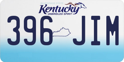 KY license plate 396JIM