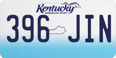 KY license plate 396JIN