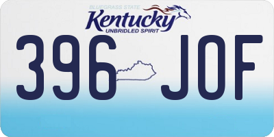 KY license plate 396JOF
