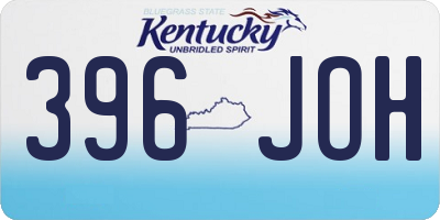 KY license plate 396JOH