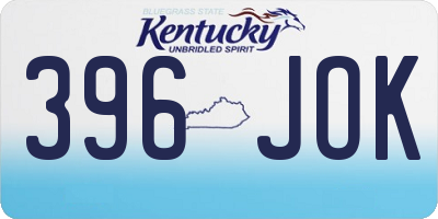 KY license plate 396JOK