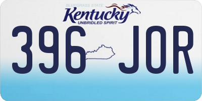 KY license plate 396JOR