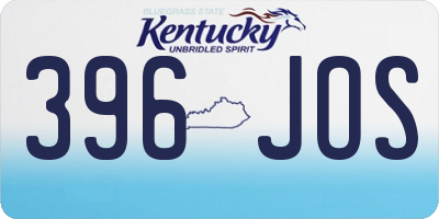 KY license plate 396JOS