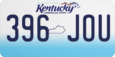 KY license plate 396JOU