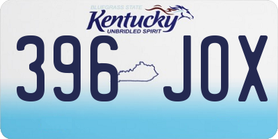 KY license plate 396JOX