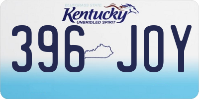 KY license plate 396JOY