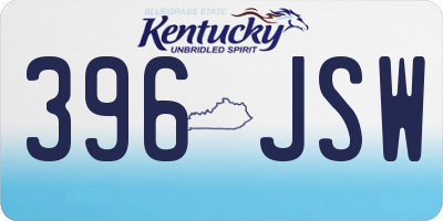 KY license plate 396JSW