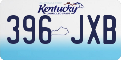 KY license plate 396JXB