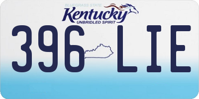 KY license plate 396LIE