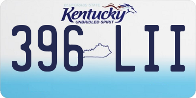 KY license plate 396LII
