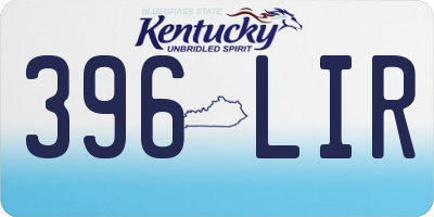 KY license plate 396LIR