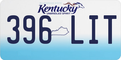 KY license plate 396LIT