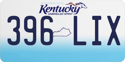KY license plate 396LIX