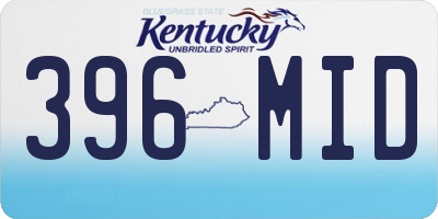 KY license plate 396MID