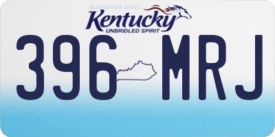 KY license plate 396MRJ