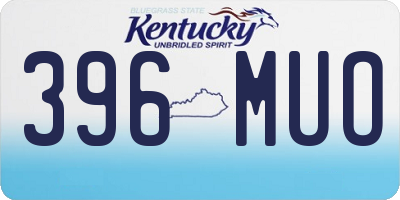 KY license plate 396MUO