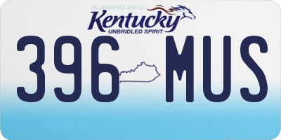 KY license plate 396MUS