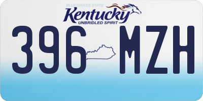 KY license plate 396MZH