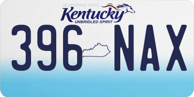 KY license plate 396NAX