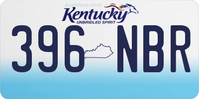 KY license plate 396NBR