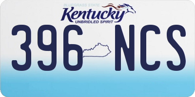 KY license plate 396NCS