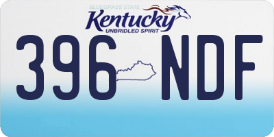 KY license plate 396NDF