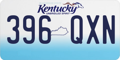 KY license plate 396QXN
