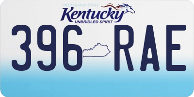 KY license plate 396RAE
