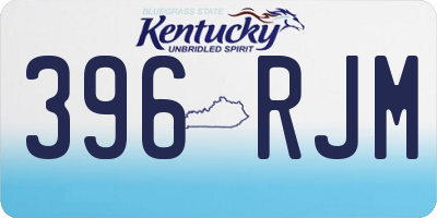 KY license plate 396RJM