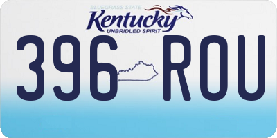 KY license plate 396ROU