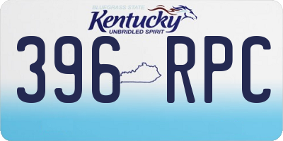 KY license plate 396RPC