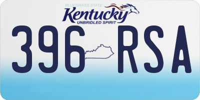 KY license plate 396RSA