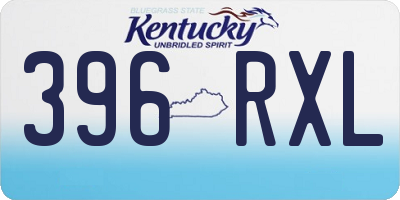 KY license plate 396RXL