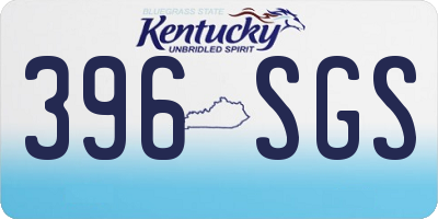KY license plate 396SGS