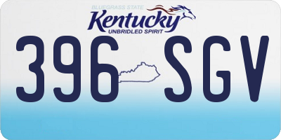 KY license plate 396SGV