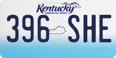 KY license plate 396SHE
