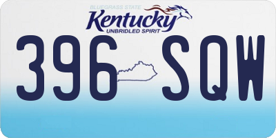 KY license plate 396SQW