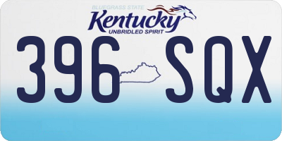 KY license plate 396SQX