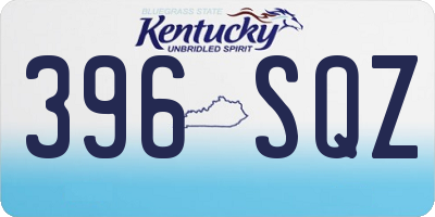 KY license plate 396SQZ