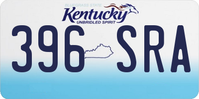 KY license plate 396SRA