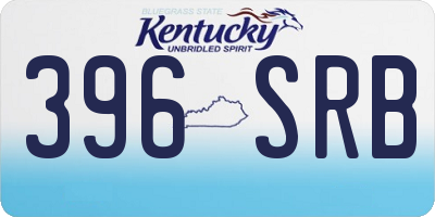 KY license plate 396SRB