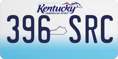 KY license plate 396SRC