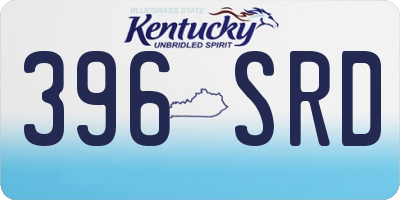 KY license plate 396SRD
