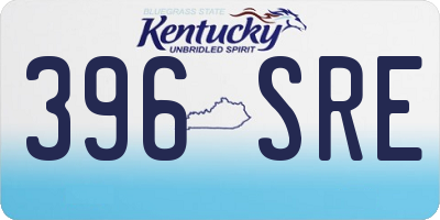 KY license plate 396SRE