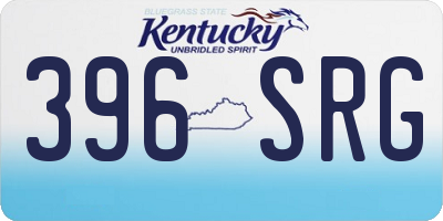 KY license plate 396SRG